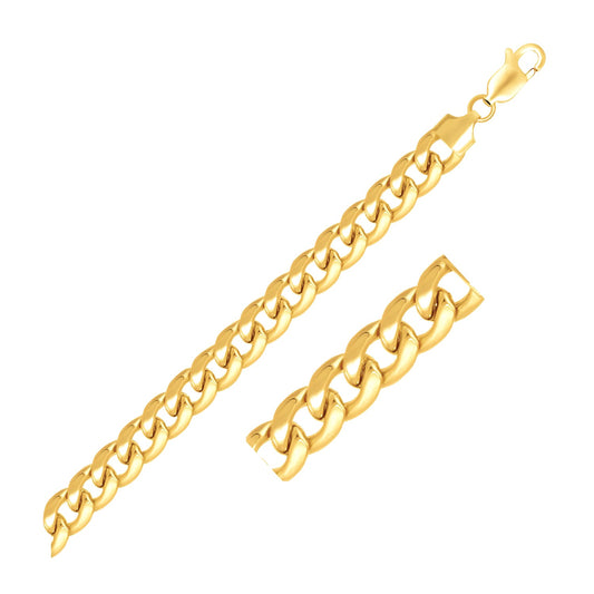 14k Yellow Gold Solid Miami Cuban Bracelet (7.20 mm)