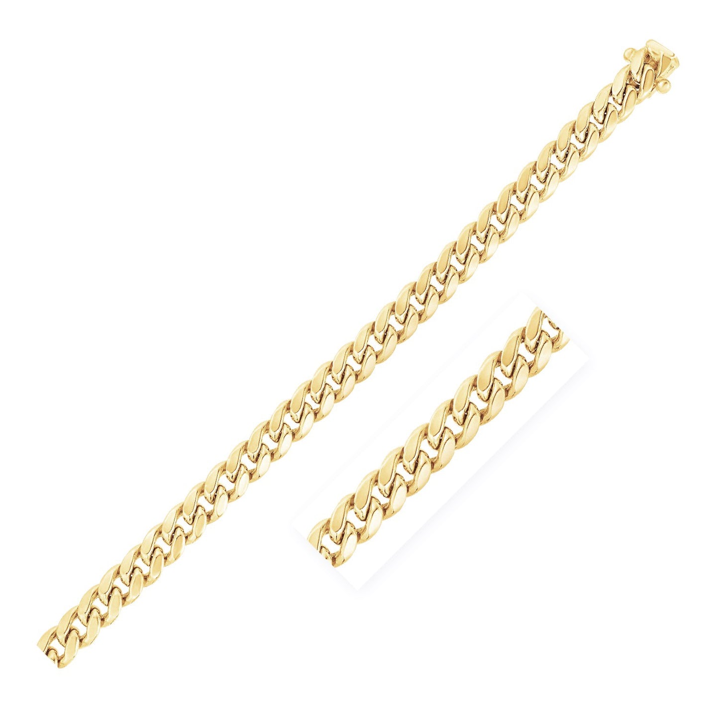 14k Yellow Gold Classic Solid Miami Cuban Chain (3.20 mm)