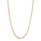 14k Yellow Gold White Pave High Polish Modern Lite Miami Cuban Chain (6.50 mm)