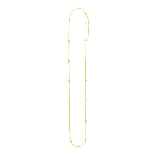 Endless Adjustable Diamond Pendant Chain in Yellow Gold (3.00 mm)