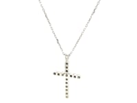 Cross Pendant with Diamonds in Sterling Silver