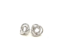 Polished Open Love Knot Earrings in Sterling Silver