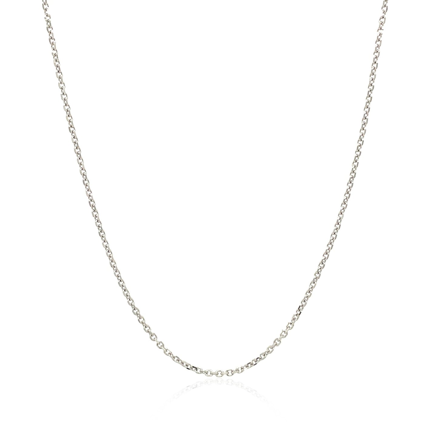 10k White Gold Cable Chain 1.1mm