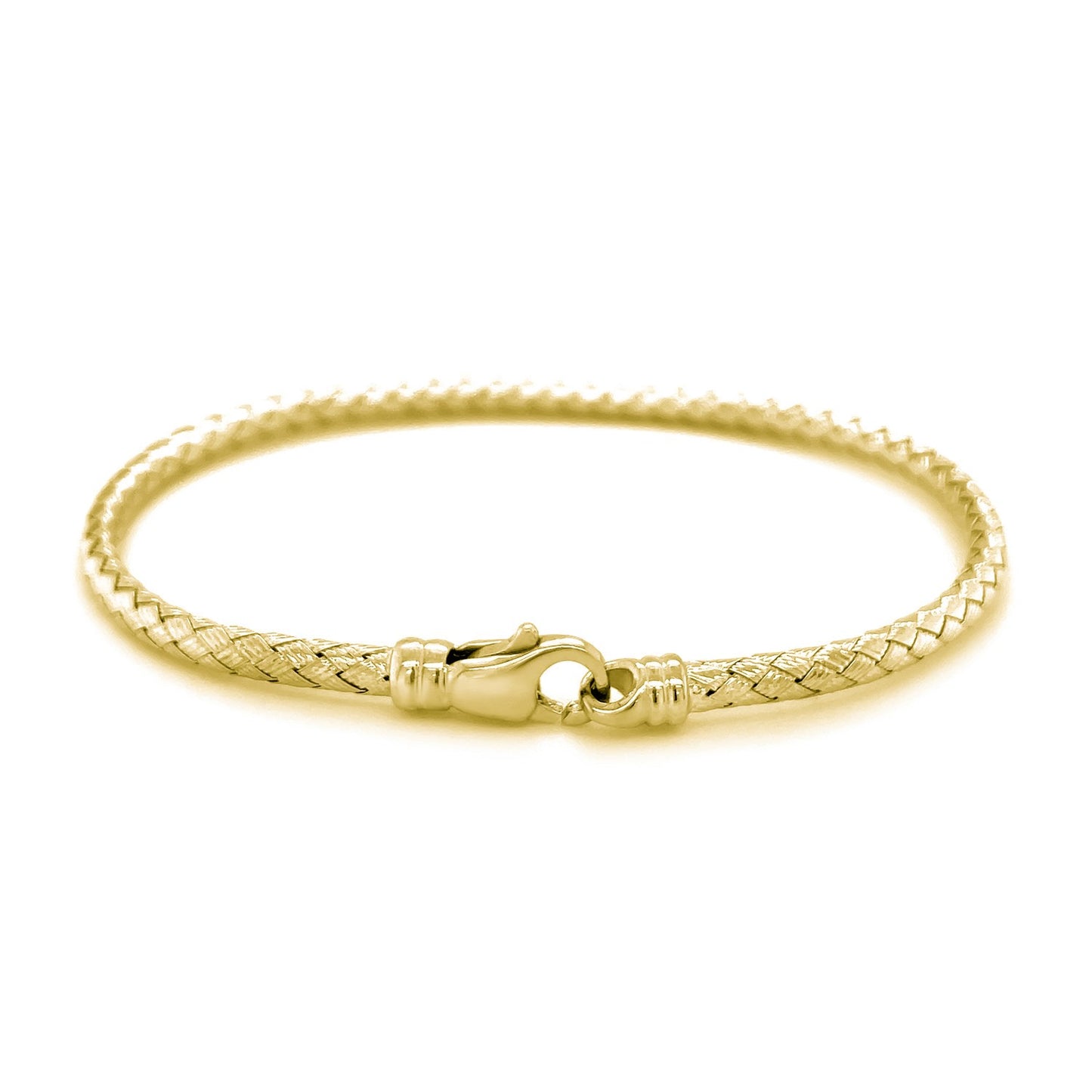 Fancy Weave Bangle in 14k Yellow Gold (3.0mm)