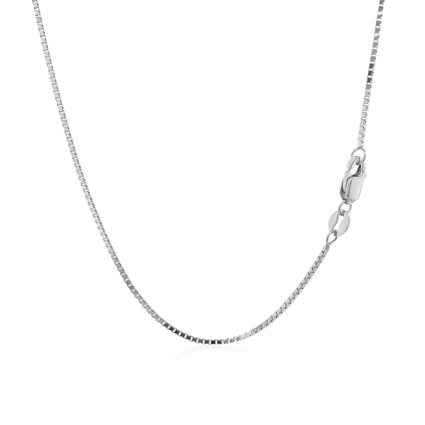 10k White Gold Classic Box Chain 1.0mm