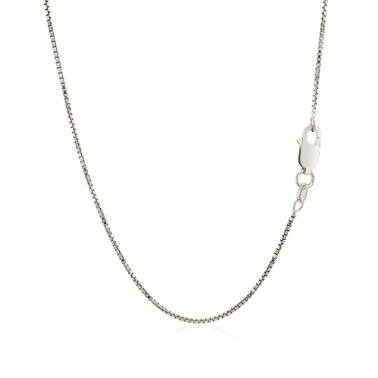 Sterling Silver Rhodium Plated Box Chain 1.1mm