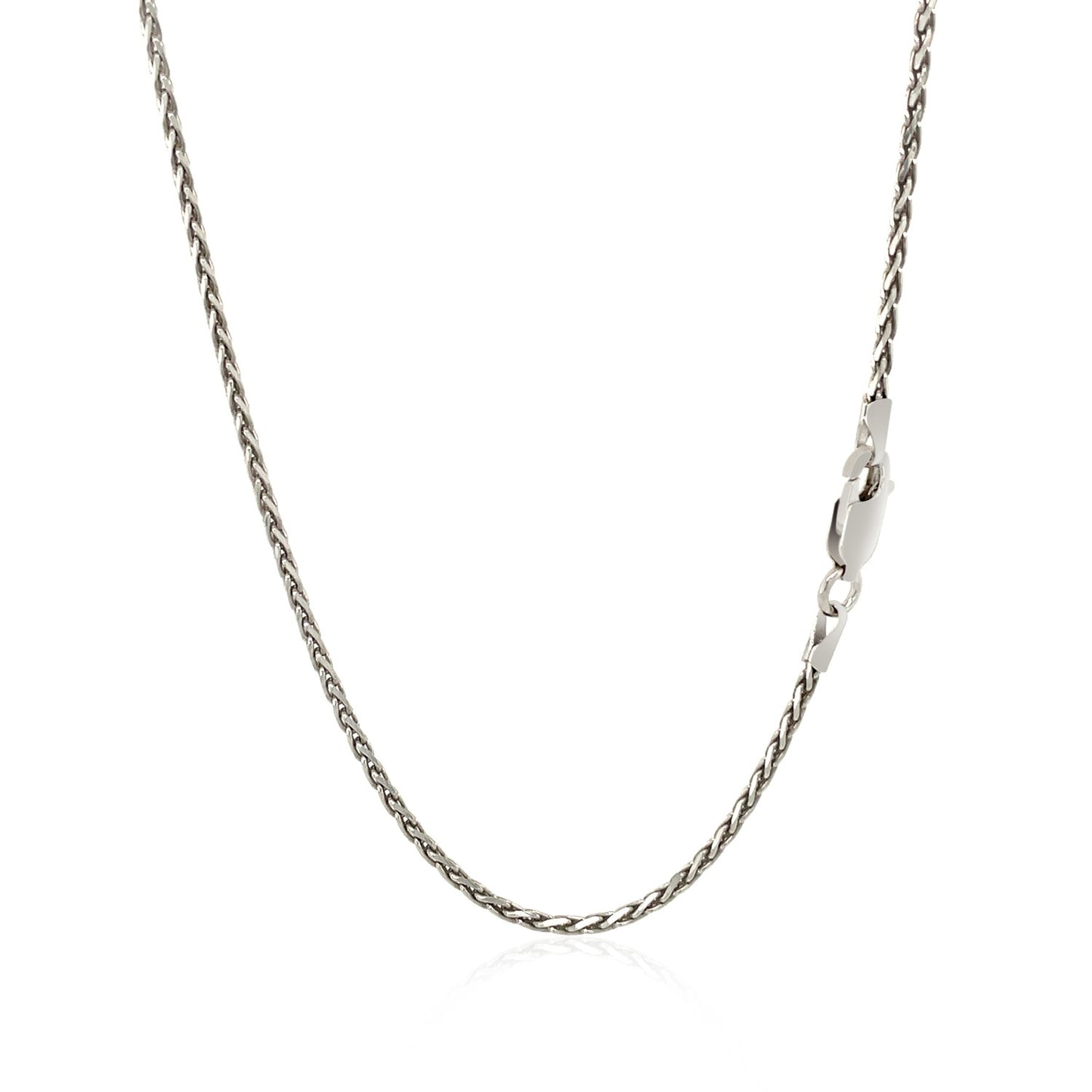 Sterling Silver Rhodium Plated Wheat Chain 1.5mm