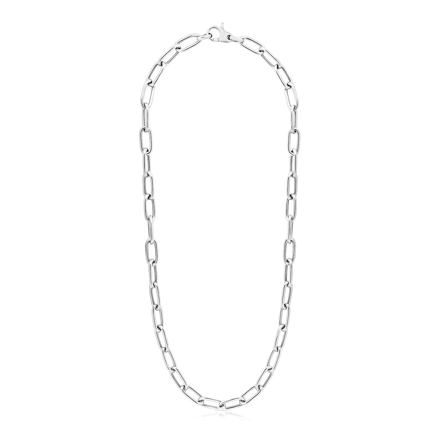 Sterling Silver Wide Paperclip Chain Necklace