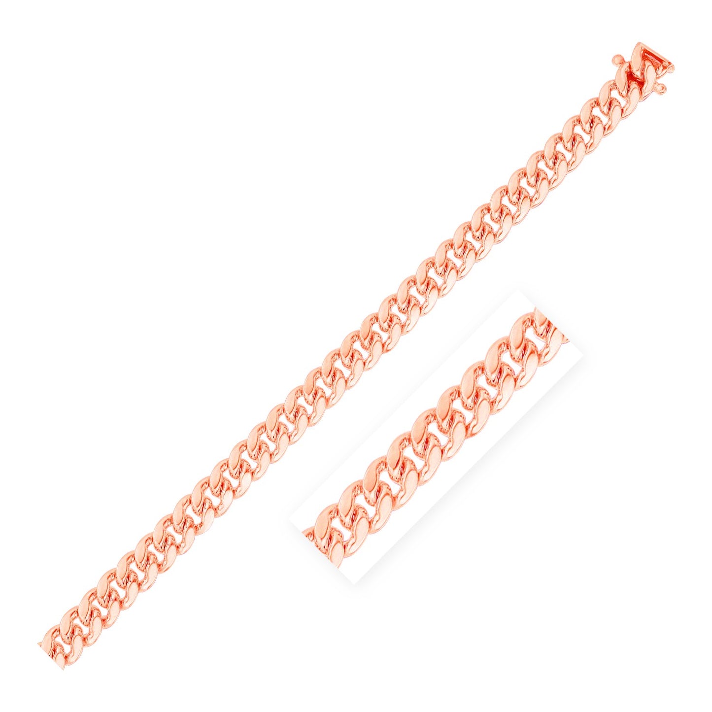 6.0mm 14k Rose Gold Classic Miami Cuban Solid Chain