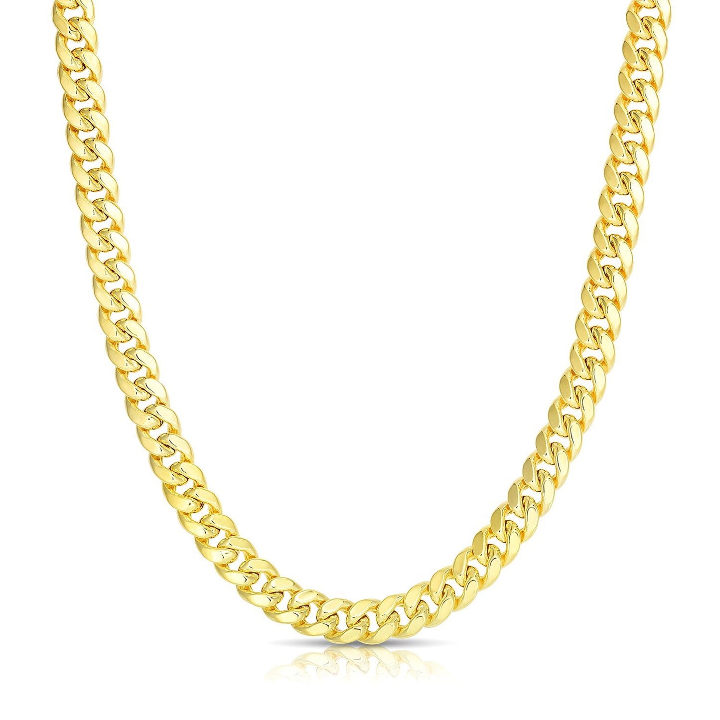 6.15mm 10k Yellow Gold Semi Solid Miami Cuban Chain