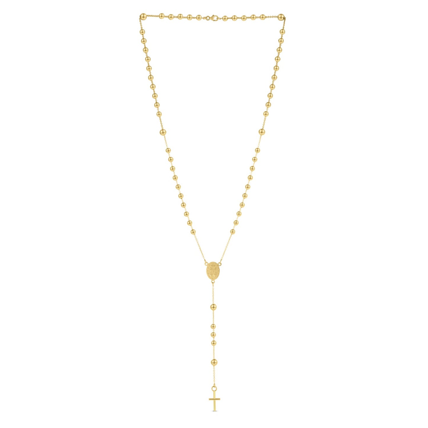 14K Yellow Gold Rosary Necklace