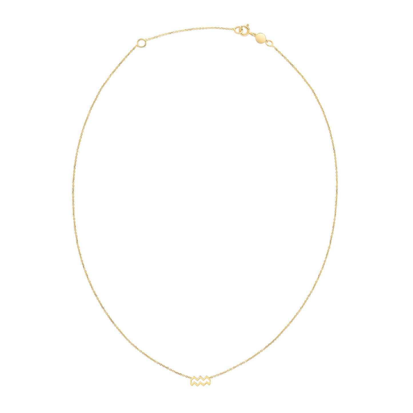 14K Yellow Gold Aquarius Necklace