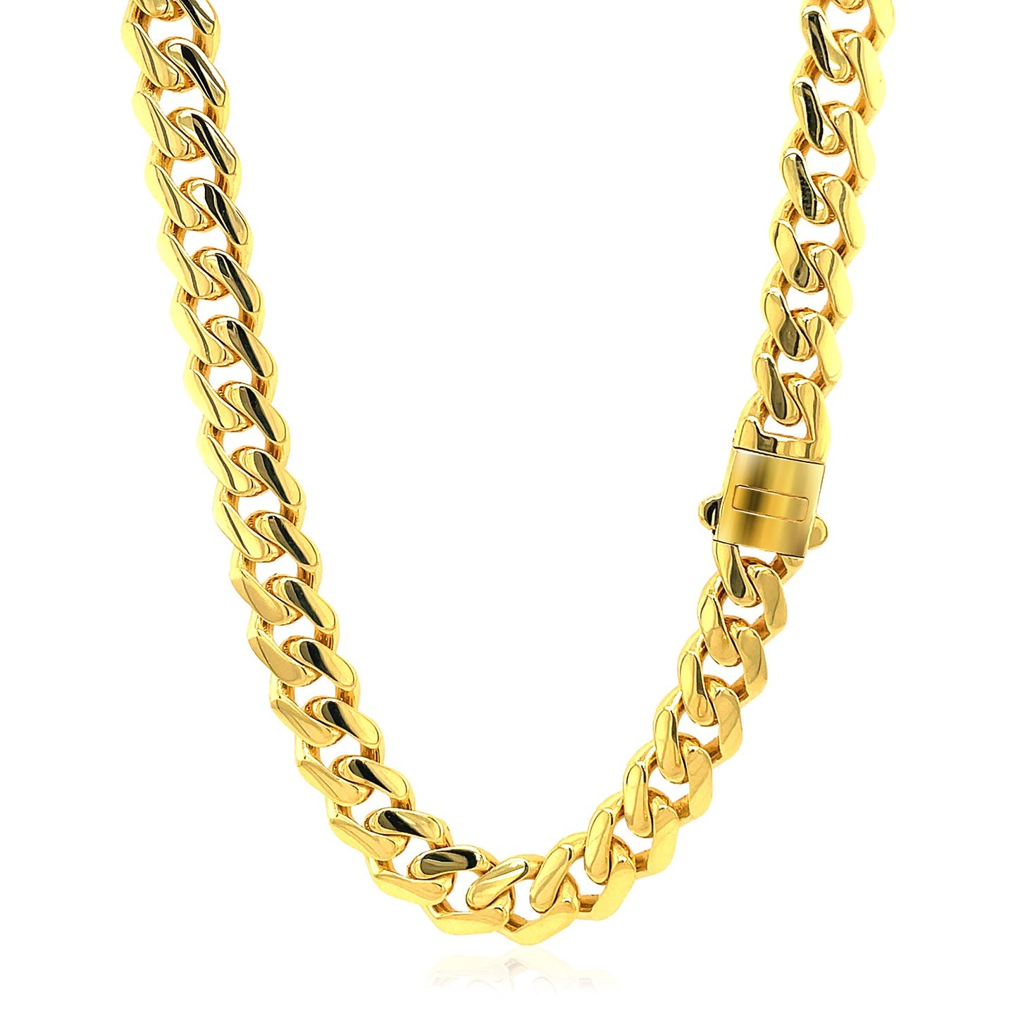 14k Yellow Gold Polished Miami Cuban Chain Necklace