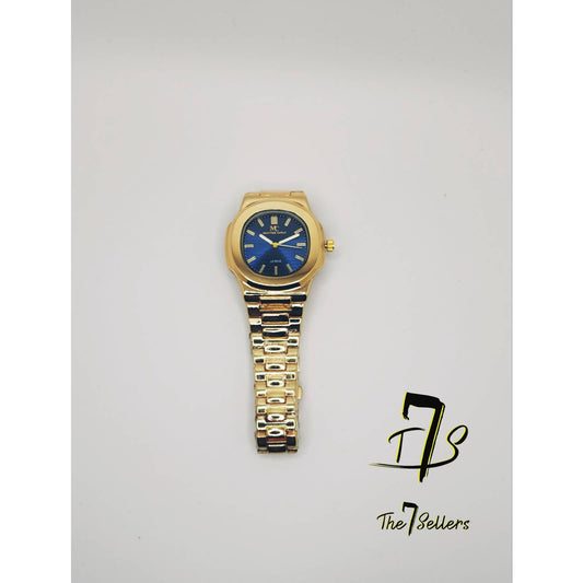 Montres Carlo Stainless steel watch (Gold w/Blue)