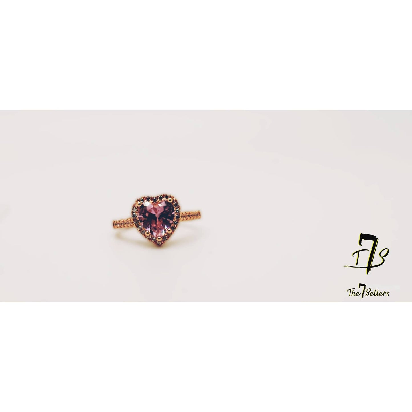 Women's Gold Plated Fashion Rose Cut Amethyst Heart Purple Gem Ring